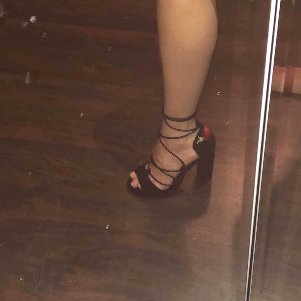 High heeled shoes